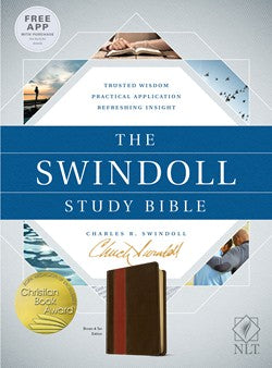 NLT Swindoll Study Bible-Brown/Tan TuTone Leatherlike