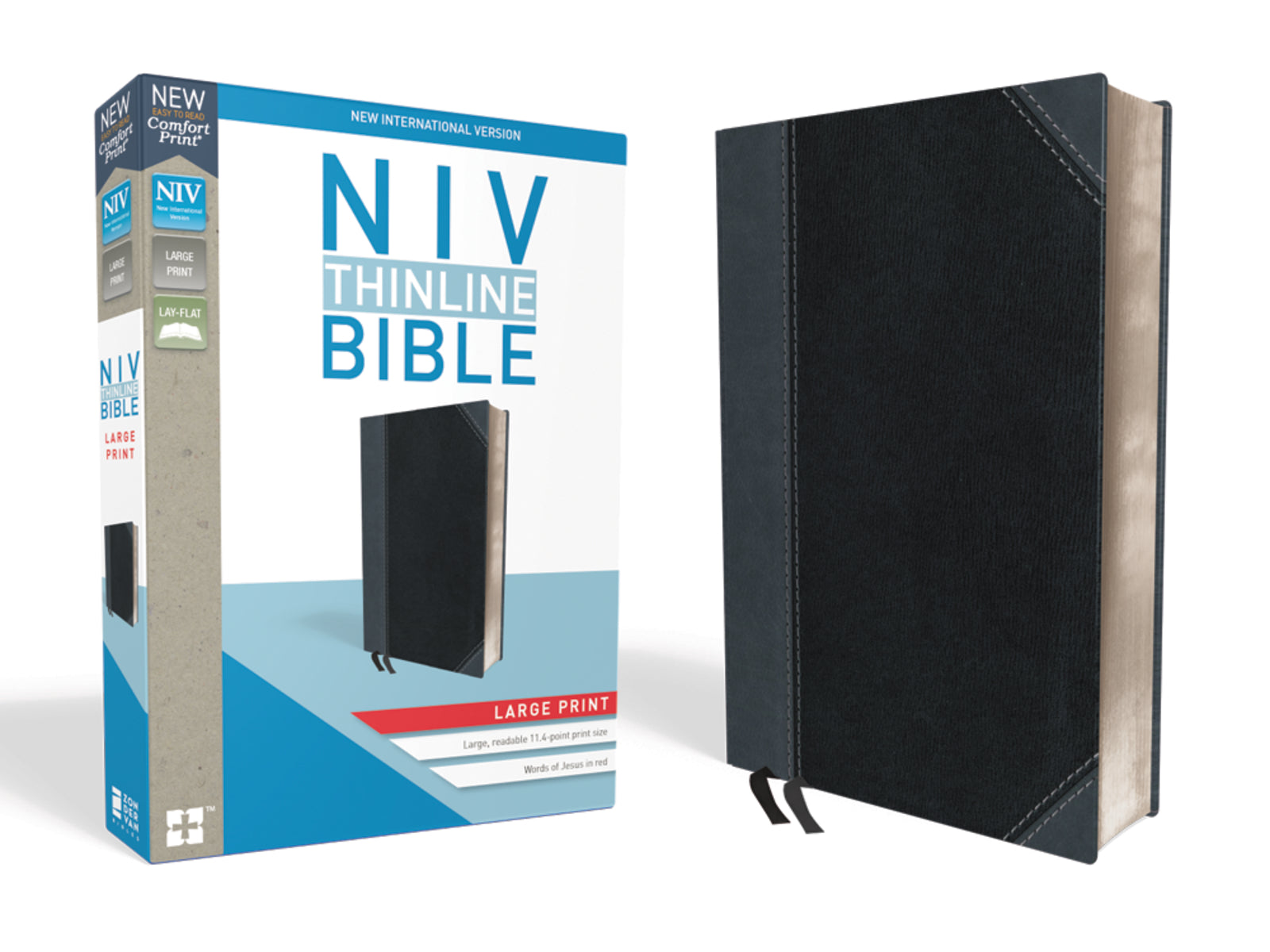NIV Thinline Bible Large Print Comfort-Black/Gray