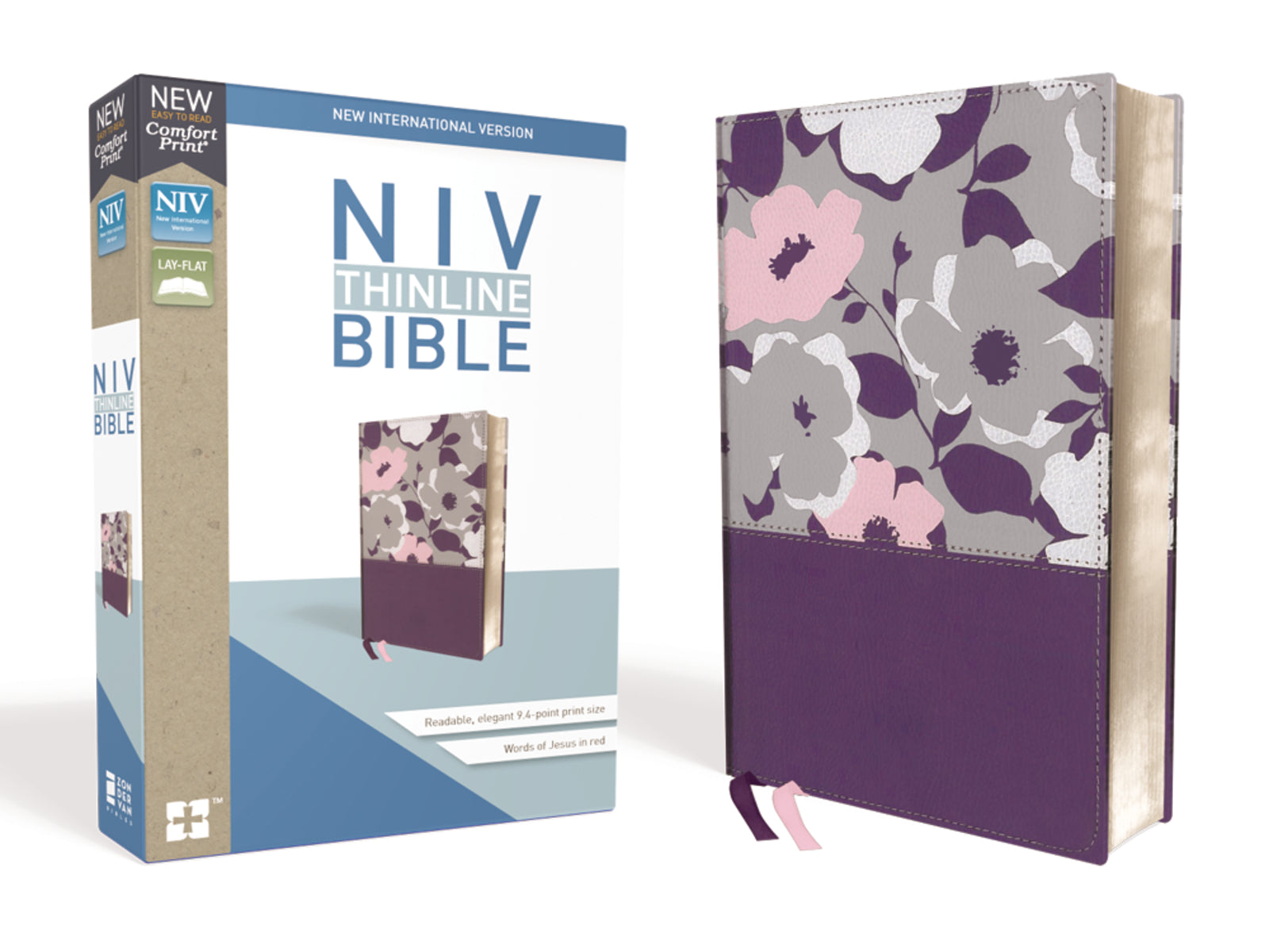 NIV Thinline Bible Comfort Print-Purple/Floral