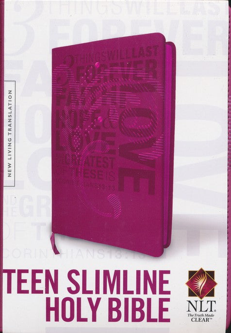 NLT Teen Slimline Bible-Pink