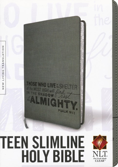 NLT Teen Slimline Bible-Gray