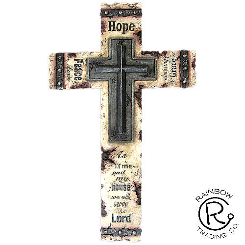Wall Cross-As For Me/ Hope Peace Grace