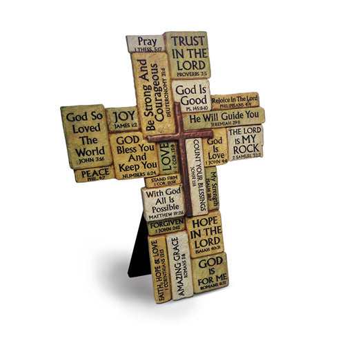 Wall Cross-Scripture-Stacked Stones