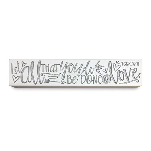 Plaque-Done In Love-Bar-White