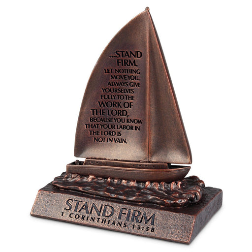 Figurine-Sailboat-Stand Firm-Bronze-Moments of Faith