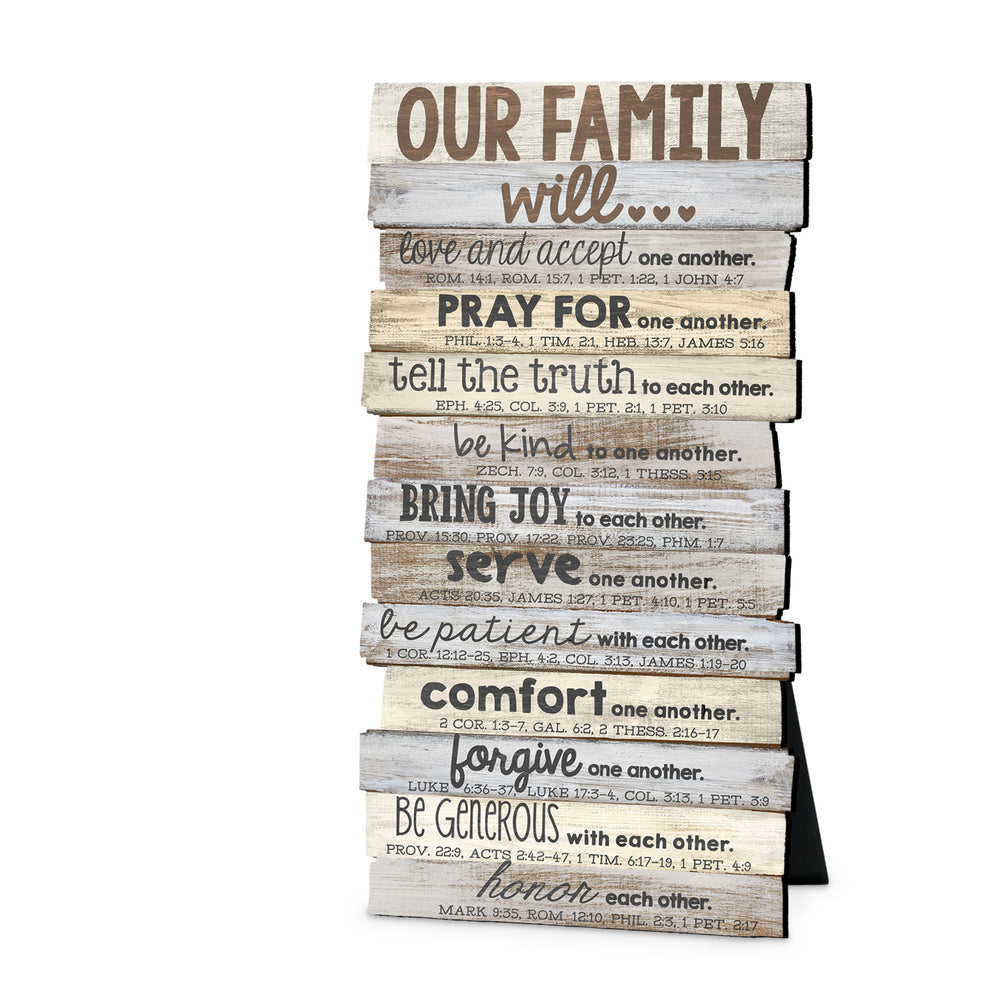 Plaque-Our Family-Stacked Words-Small-5x10
