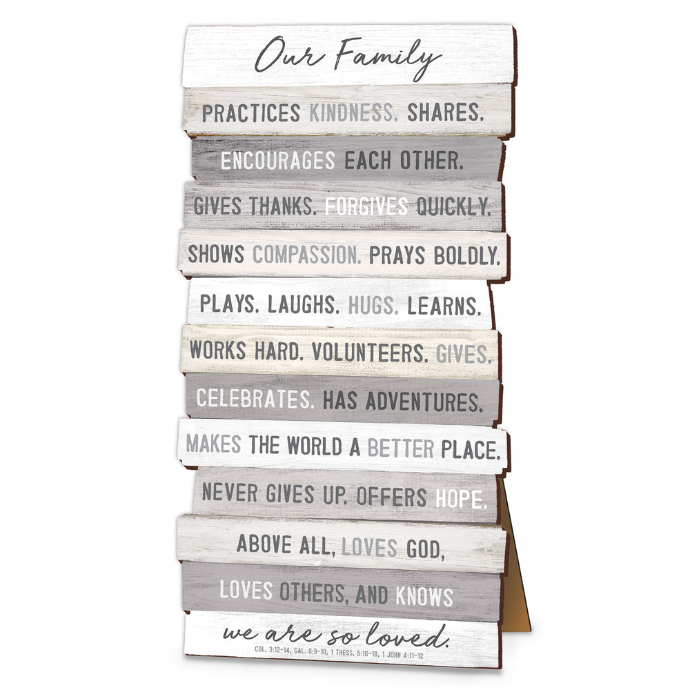 Plaque-Our Family-Stacked Words-Small-5x10