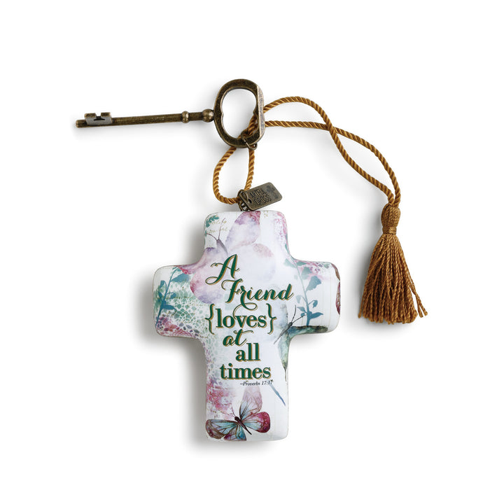 Ornament-Cross with Key-Friend Loves At All Times