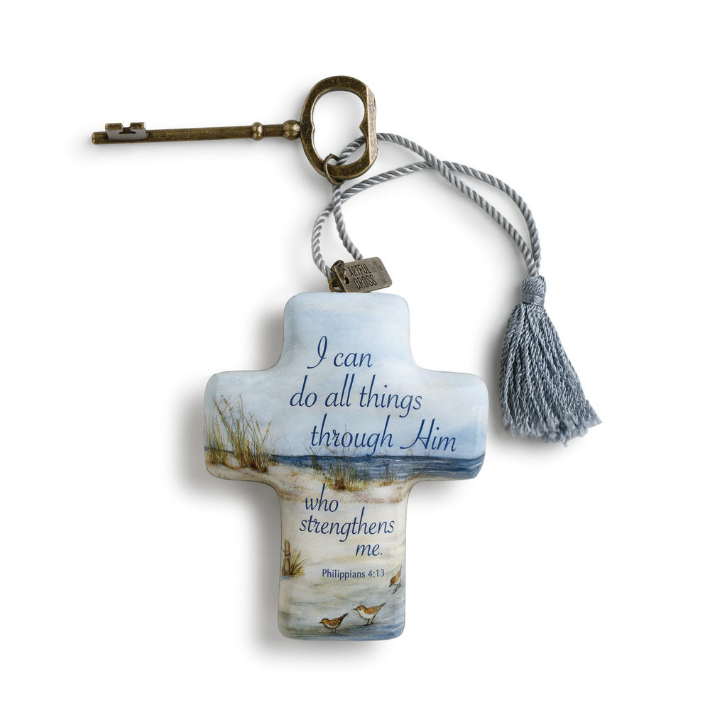 Ornament-Cross with Key-All Things Through Him