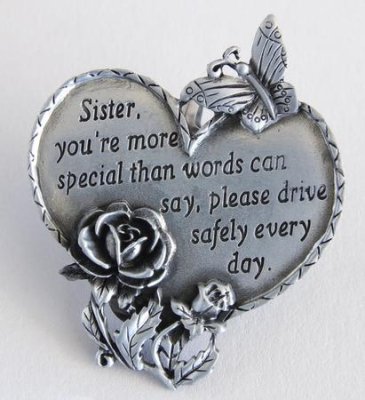 Visor Clip-Heart-Sister