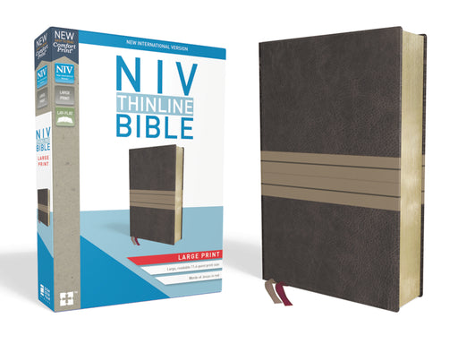 NIV Thinline Bible Large Print Comfort-Brown/Tan
