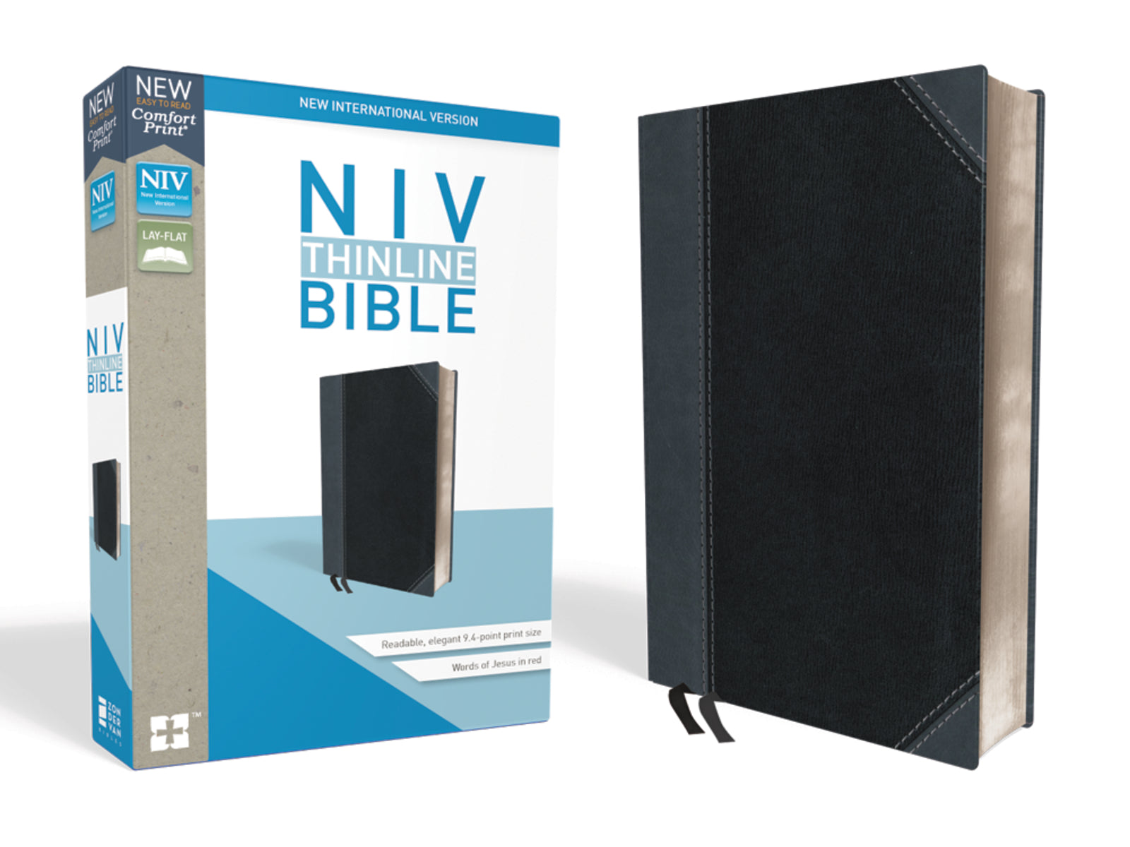 NIV Thinline Bible Comfort Print-Black/Gray