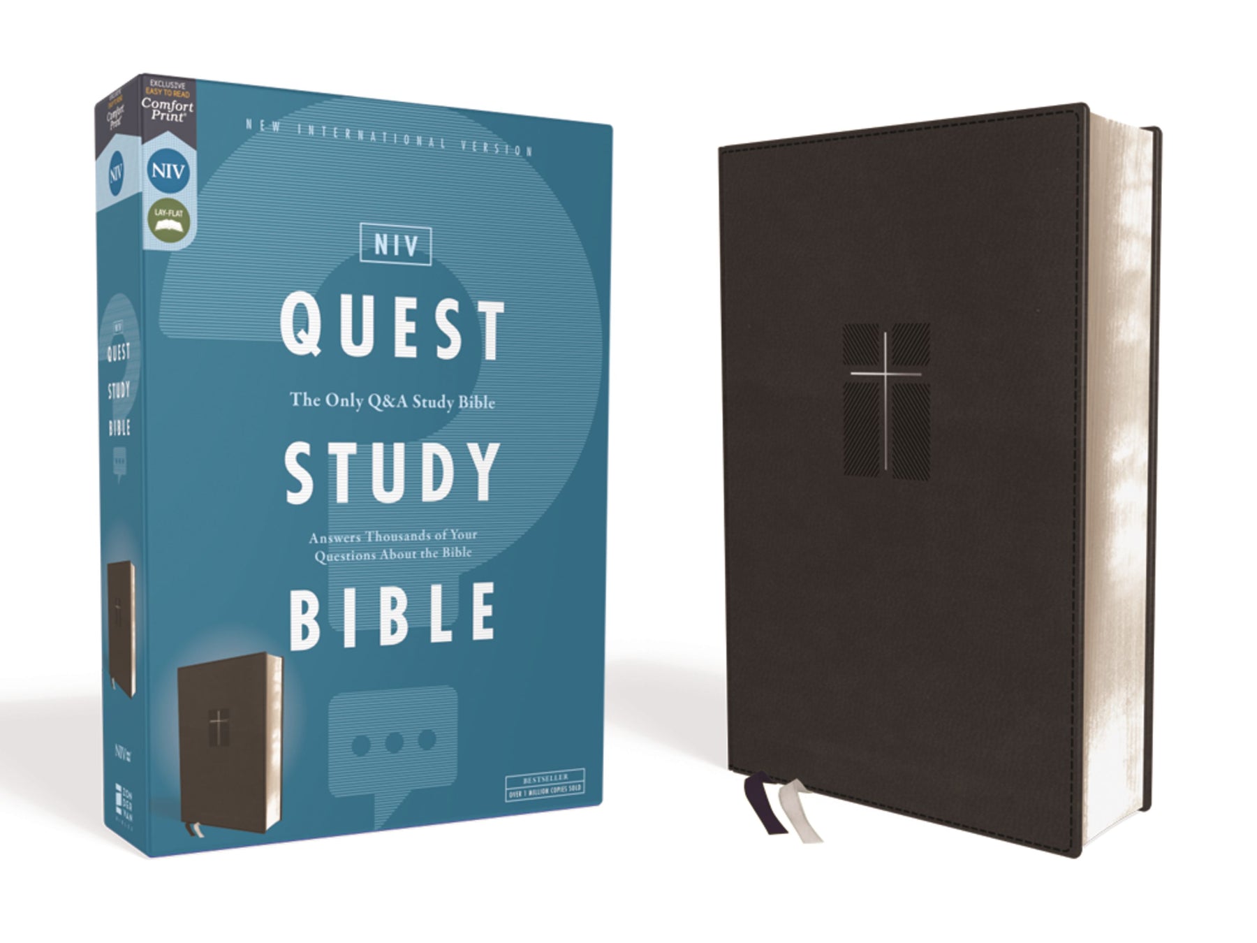 NIV Quest Study Bible-Black Leathersoft