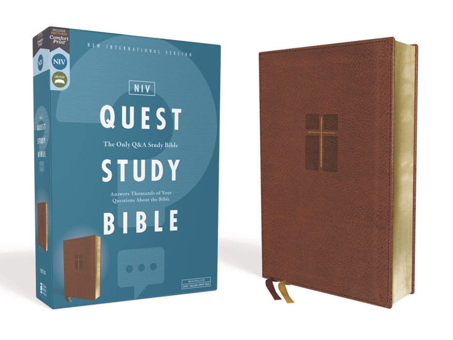 NIV Quest Study Bible-Brown Leathersoft