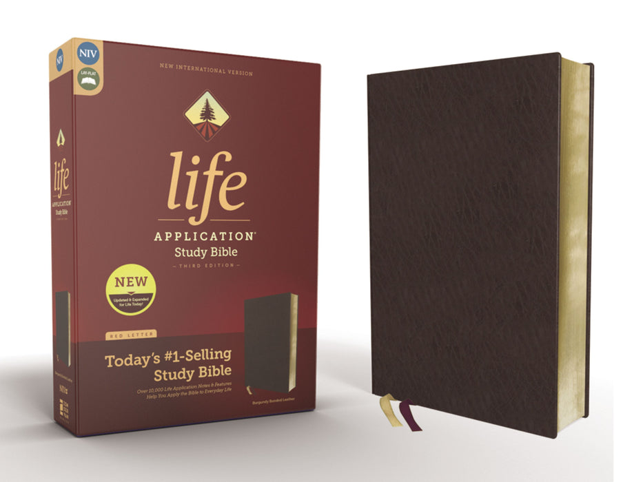 NIV Life Application Study Bible Third Edition-Burgundy Bonded Leather