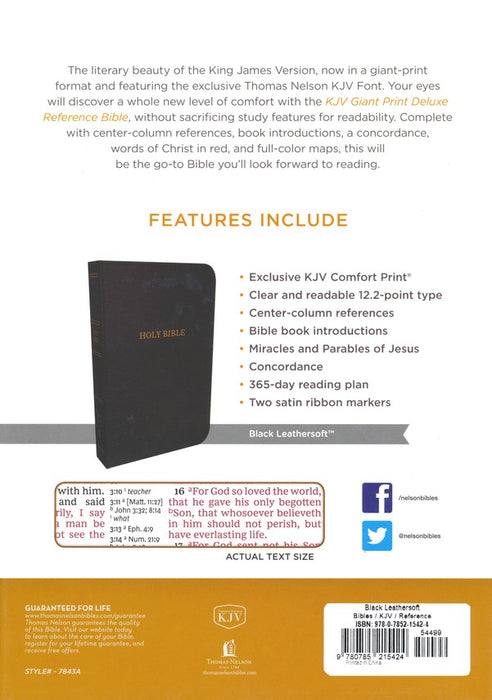 KJV Deluxe Giant Print Reference Bible-Black