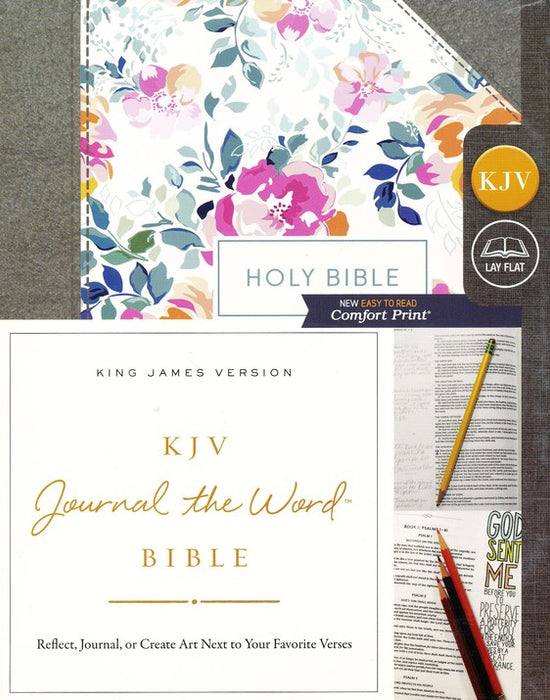 KJV Journal the Word Bible-Comfort Print-Cloth over Board-Pink Floral