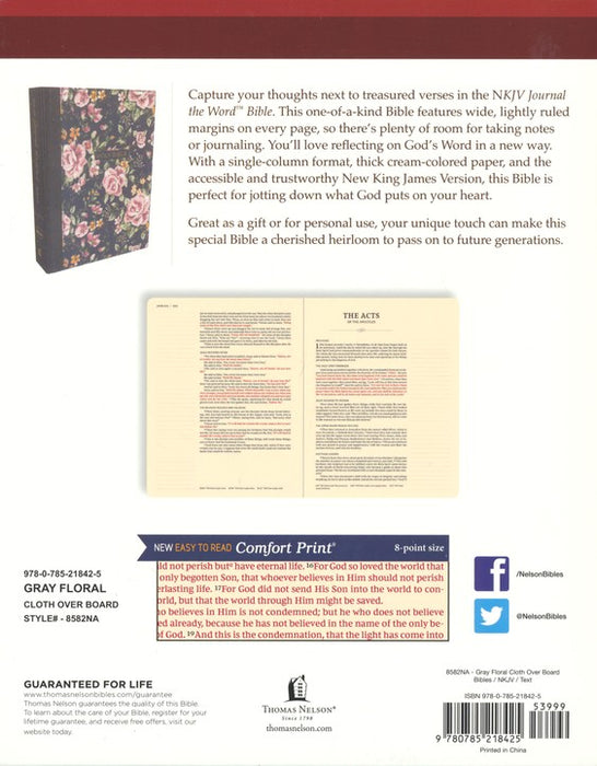 NKJV Journal the Word Comfort Print-Floral