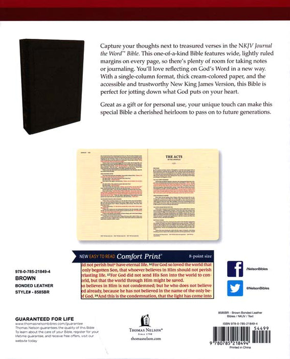 NKJV Journal the Word Compact-Brown