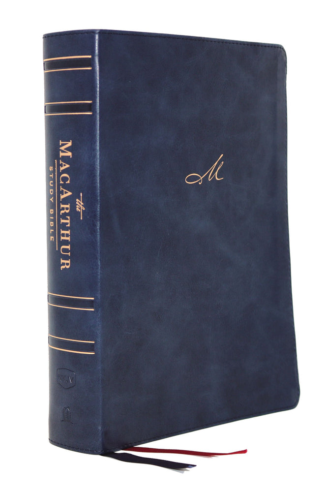 NKJ MacArthur Study Bible-Navy Leathersoft