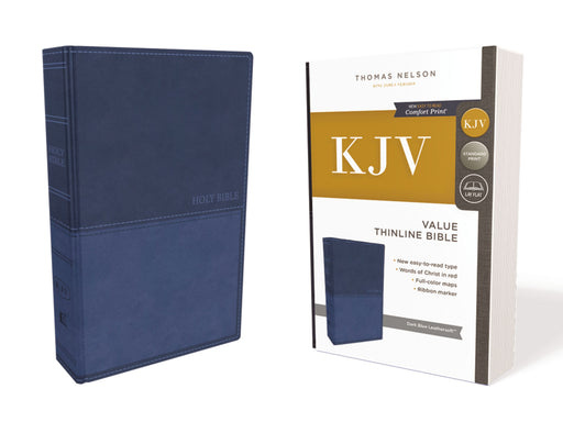 KJV Value Thinline Bible-Blue Leathersoft