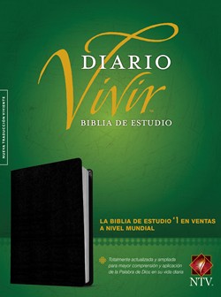 Spanish-NTV Life Application Bible-Black Bonded Leather