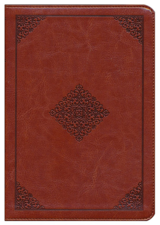 ESV Study Personal Size Bible-Brown with Embossed Diamond
