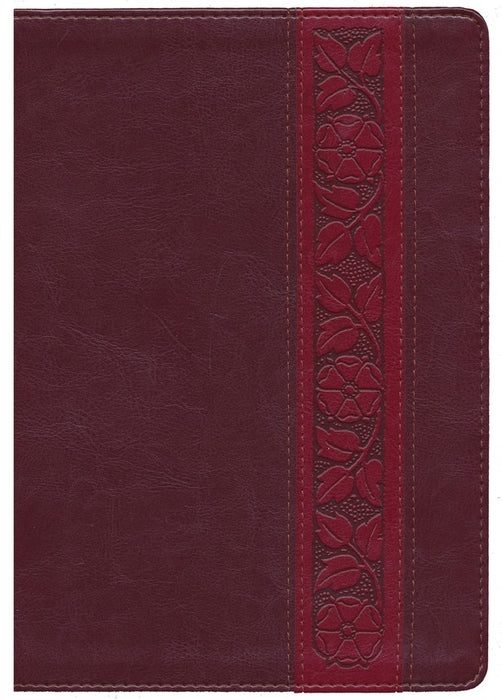 ESV Study Large Print Bible-Brown With Embossed Flowers