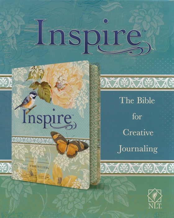 NLT Inspire Bible-Deluxe Silky LeatherLike Floral-Journaling & Coloring