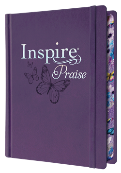 NLT Inspire Praise Bible-Purple Leatherflex over Board-Journaling & Coloring