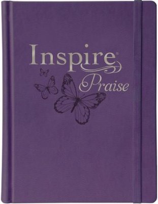 NLT Inspire Praise Bible-Purple Leatherflex over Board-Journaling & Coloring