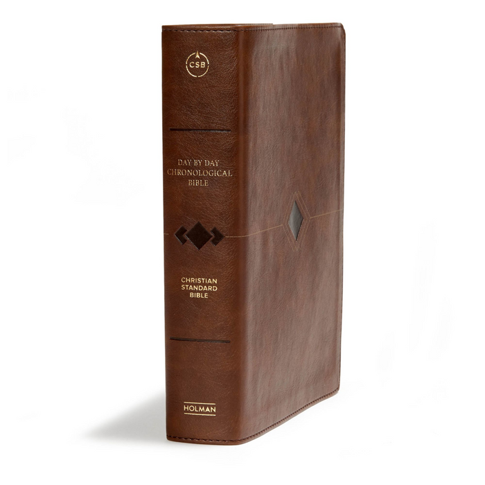 CSB Day By Day Chronological Bible-Brown Leather Touch