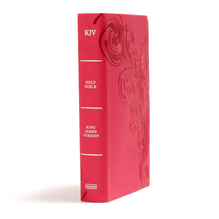 KJV Large Print Personal Size Reference Bible-Pink Leather Touch