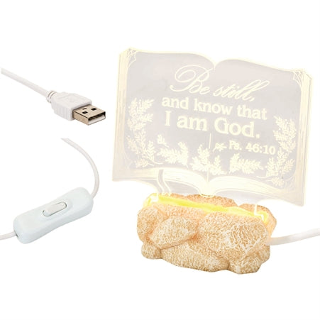 Plaque-Be Still & Know/Bible-Lights Up