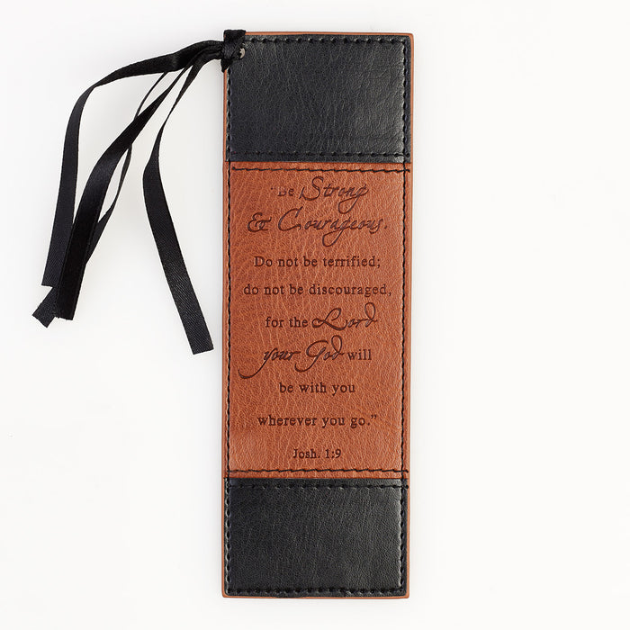 Bookmark-Be Strong and Courageous-Black & Brown