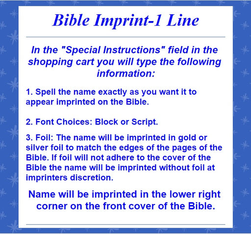 Bible Imprint-1 Line