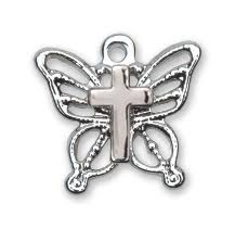 Pendant- Butterfly Cross- Sterling