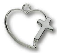 Pendant- Heart Cross-Sterling